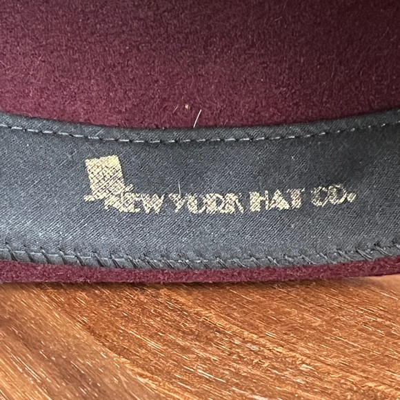 100% Wool Burgundy Fedora | New York Hat Co. - Picture 6 of 7